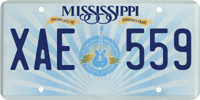 MS license plate XAE559
