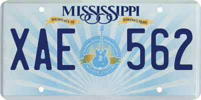 MS license plate XAE562