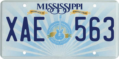 MS license plate XAE563