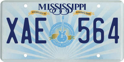 MS license plate XAE564