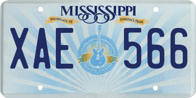 MS license plate XAE566
