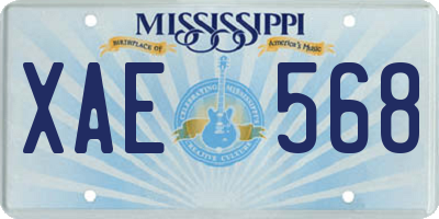 MS license plate XAE568