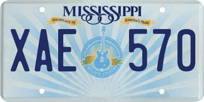 MS license plate XAE570