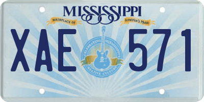 MS license plate XAE571