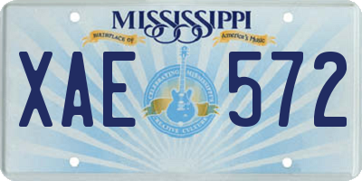 MS license plate XAE572