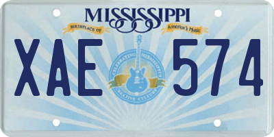 MS license plate XAE574