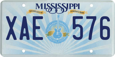 MS license plate XAE576