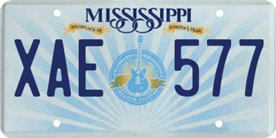 MS license plate XAE577