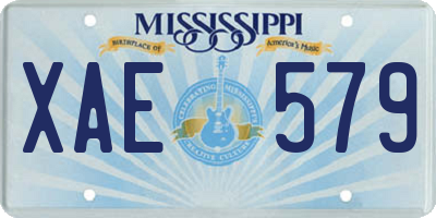 MS license plate XAE579