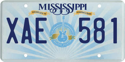MS license plate XAE581