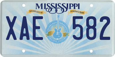MS license plate XAE582