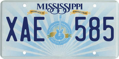 MS license plate XAE585