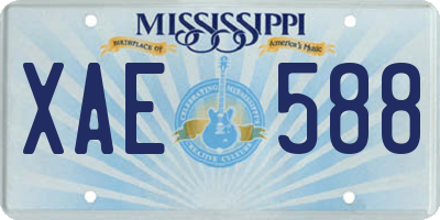 MS license plate XAE588