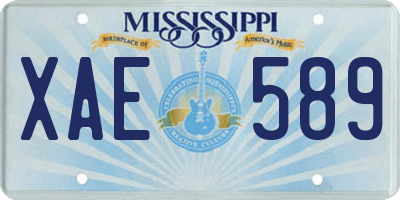 MS license plate XAE589