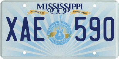 MS license plate XAE590