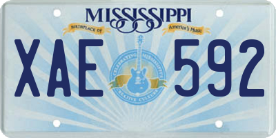 MS license plate XAE592