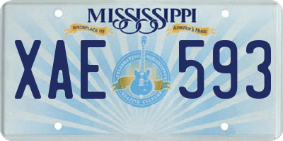 MS license plate XAE593