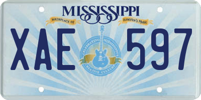 MS license plate XAE597