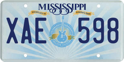 MS license plate XAE598