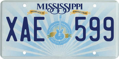 MS license plate XAE599