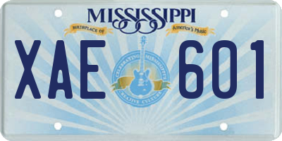 MS license plate XAE601