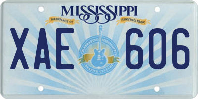 MS license plate XAE606