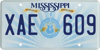 MS license plate XAE609