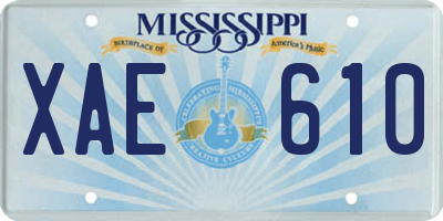 MS license plate XAE610