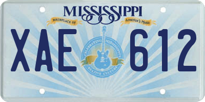 MS license plate XAE612