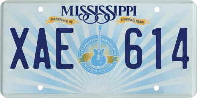 MS license plate XAE614
