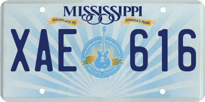 MS license plate XAE616