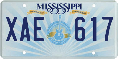MS license plate XAE617