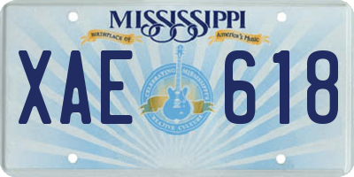MS license plate XAE618