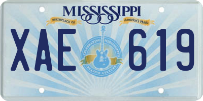 MS license plate XAE619