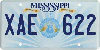 MS license plate XAE622