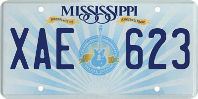 MS license plate XAE623