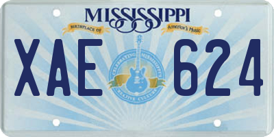 MS license plate XAE624