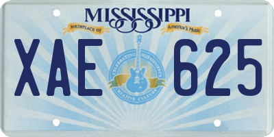 MS license plate XAE625