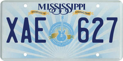 MS license plate XAE627