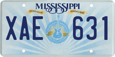 MS license plate XAE631