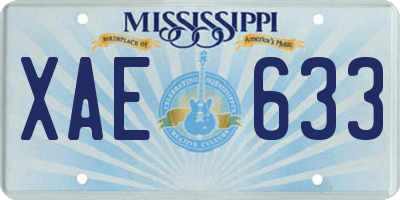 MS license plate XAE633