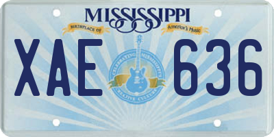 MS license plate XAE636