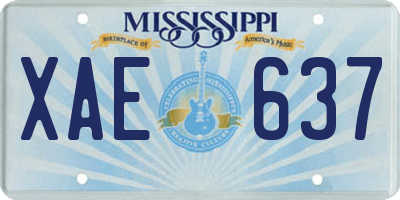 MS license plate XAE637