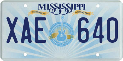 MS license plate XAE640