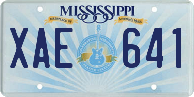 MS license plate XAE641