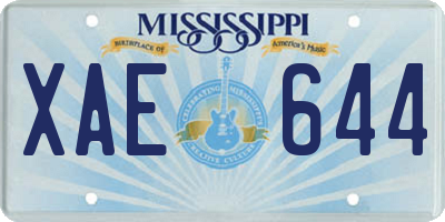 MS license plate XAE644
