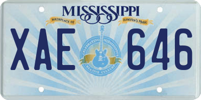 MS license plate XAE646