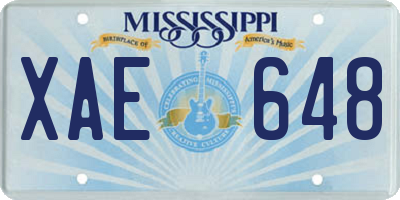MS license plate XAE648