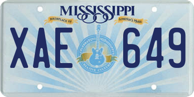MS license plate XAE649
