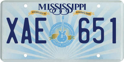 MS license plate XAE651